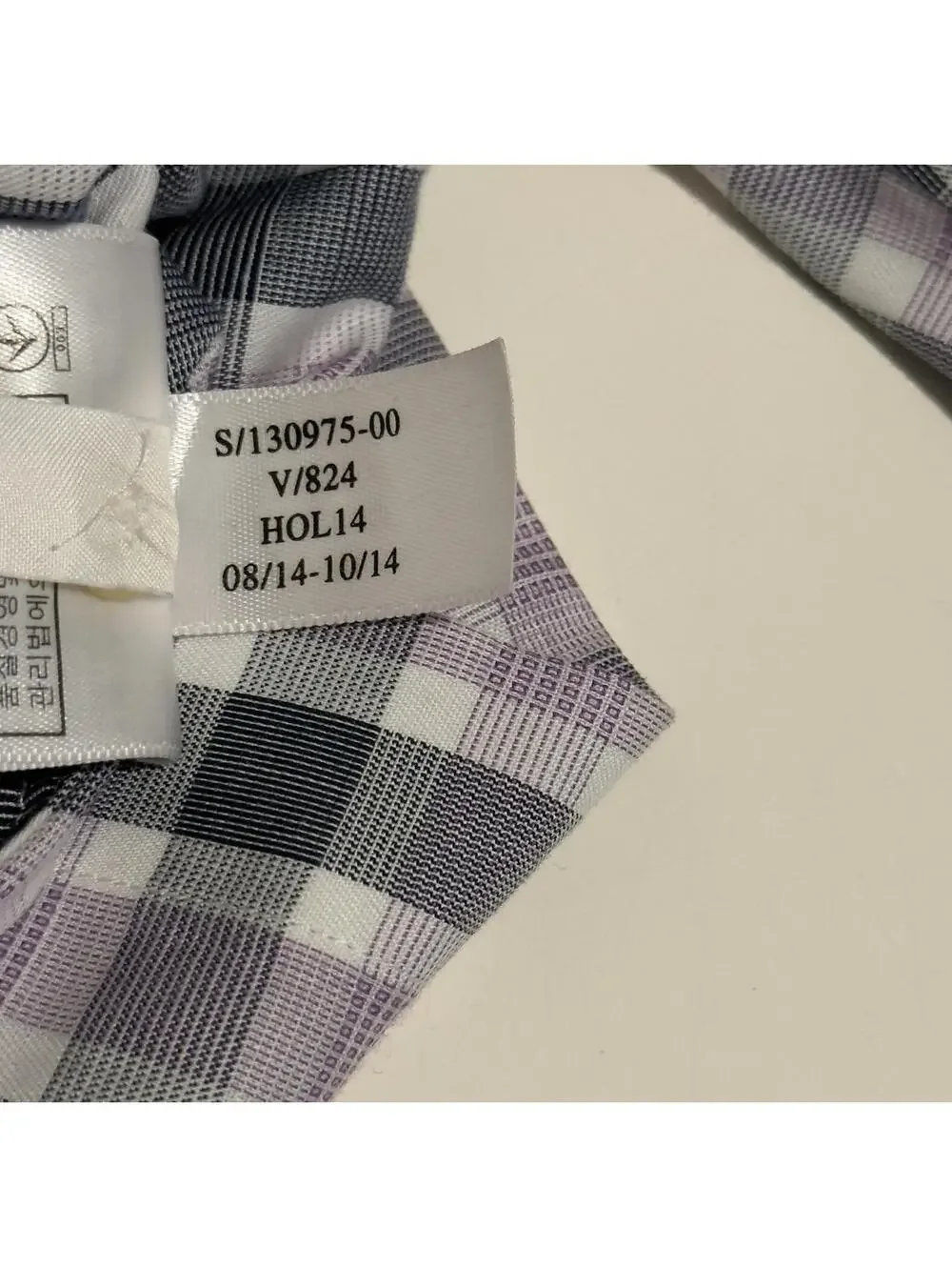 Banana Republic shirt Men L Non-Iron Tailored Slim Fit purple gray Check Pattern